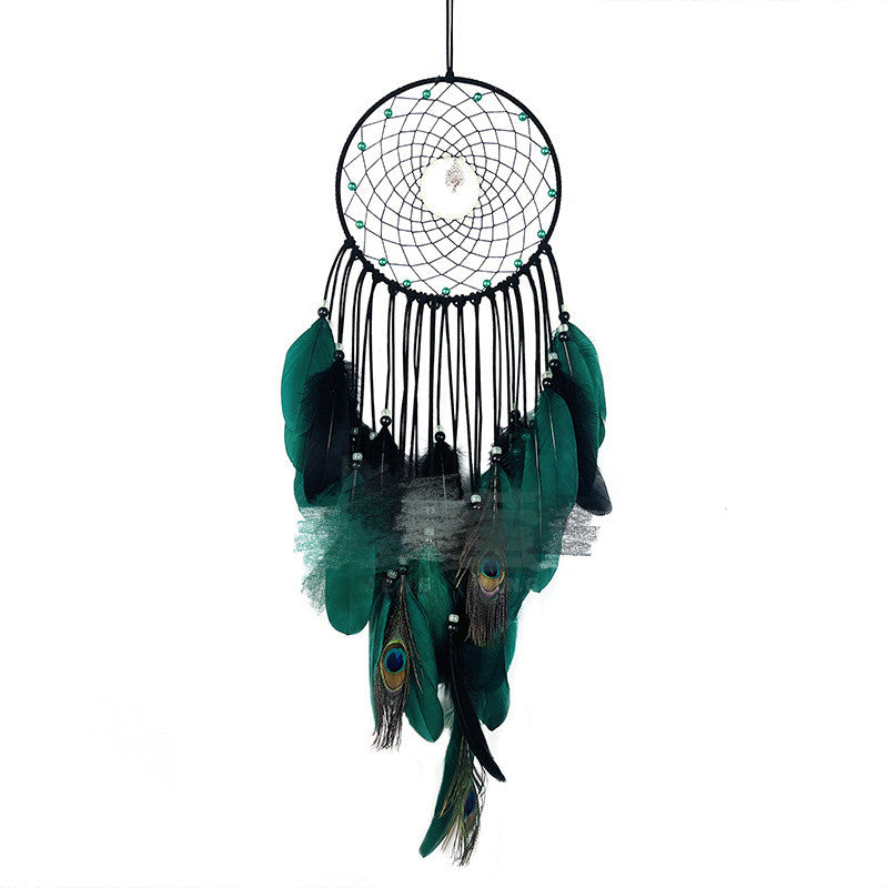 Peacock Feather Dream Catcher Wind Chimes