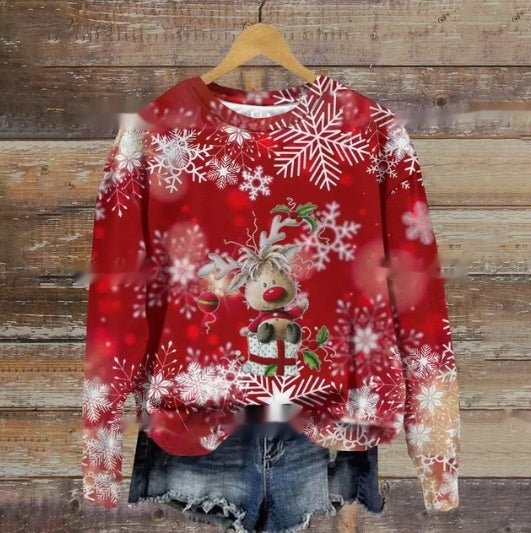 Funny Print Christmas Sweater for Ladies