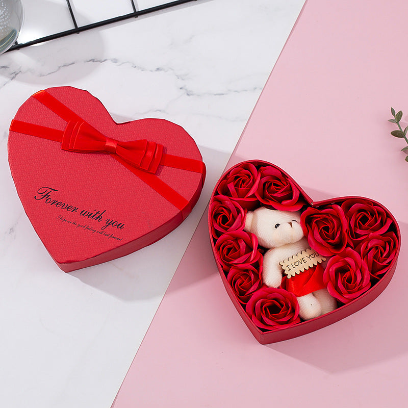 Heart-Shaped Rose Red Gift Box