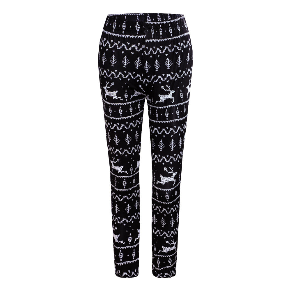 Christmas Costume Slim-fit Printed Trousers