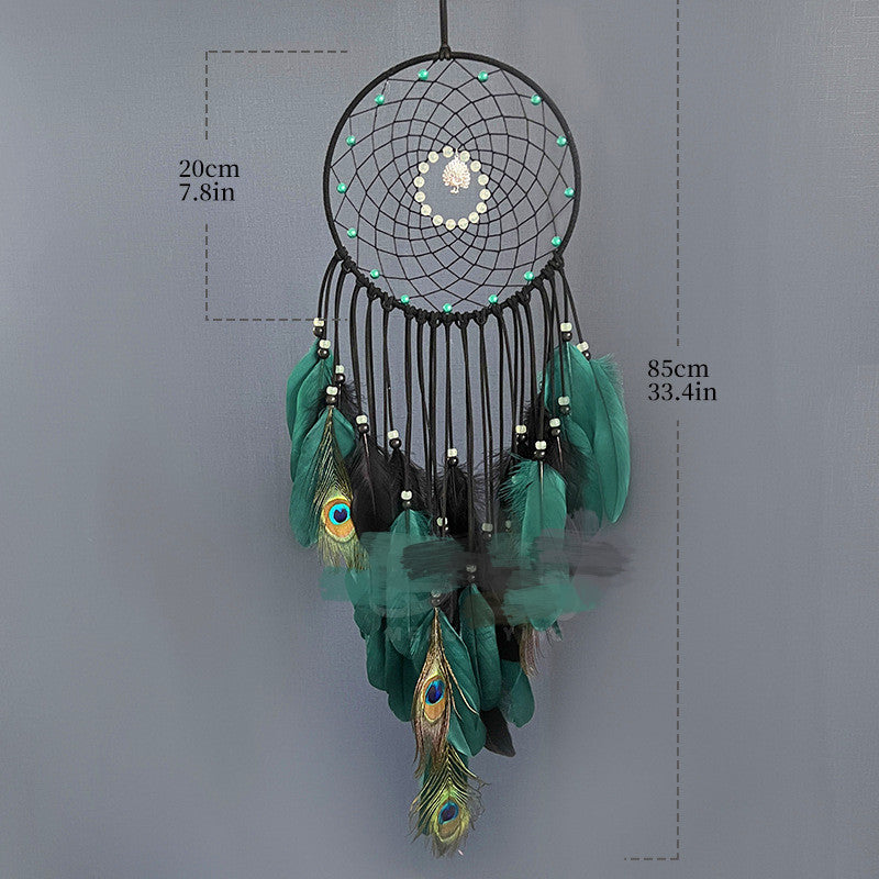 Peacock Feather Dream Catcher Wind Chimes