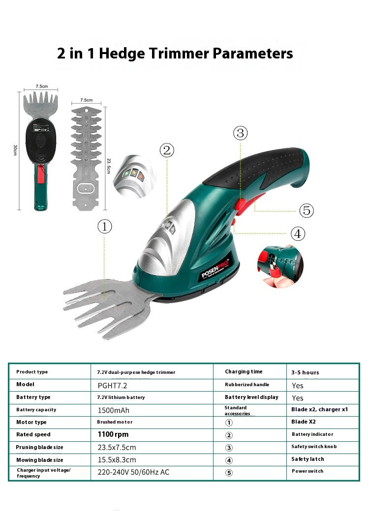 Electric Hedge Trimmer & Lawn Mower Combo