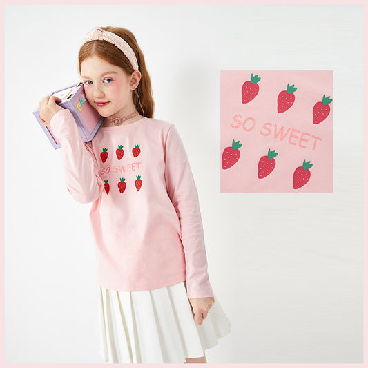 Girls Sweet Cotton Long-Sleeve T-shirt