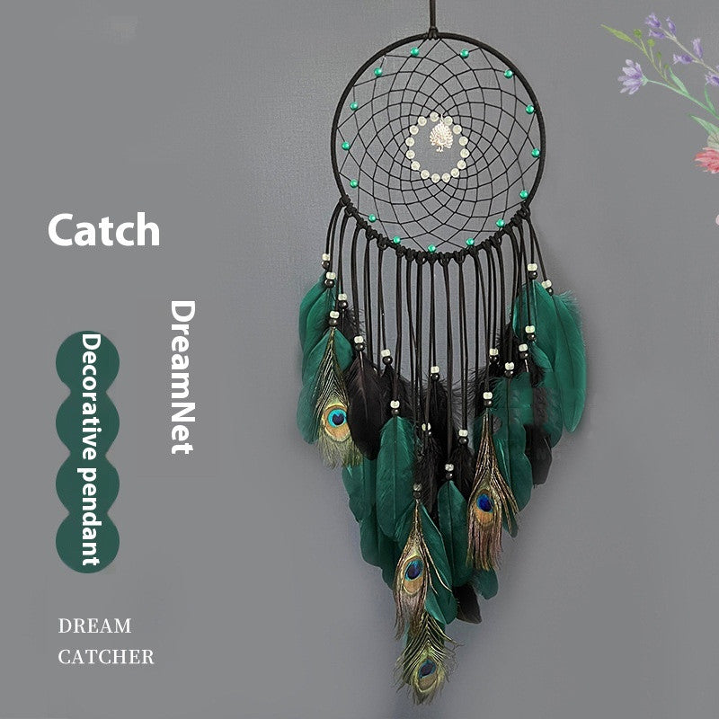 Peacock Feather Dream Catcher Wind Chimes