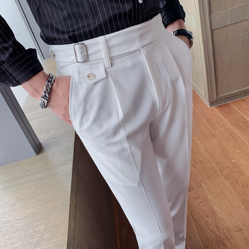 Men's Slim Solid Color Trousers