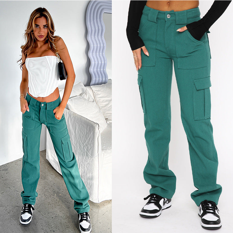 Women's Casual Loose Trousers with Pocket Stitching