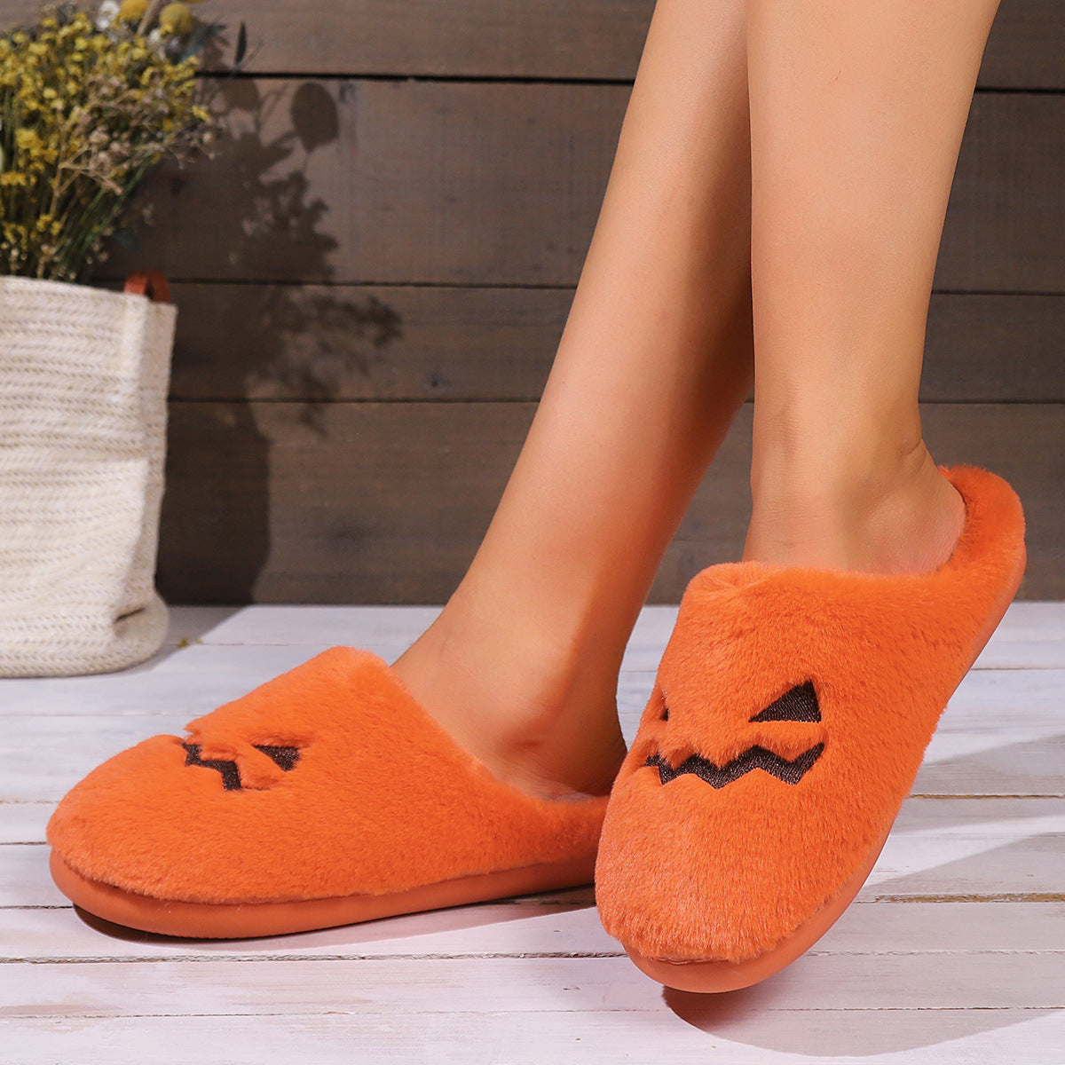 Luxury Pumpkin Cotton Slippers