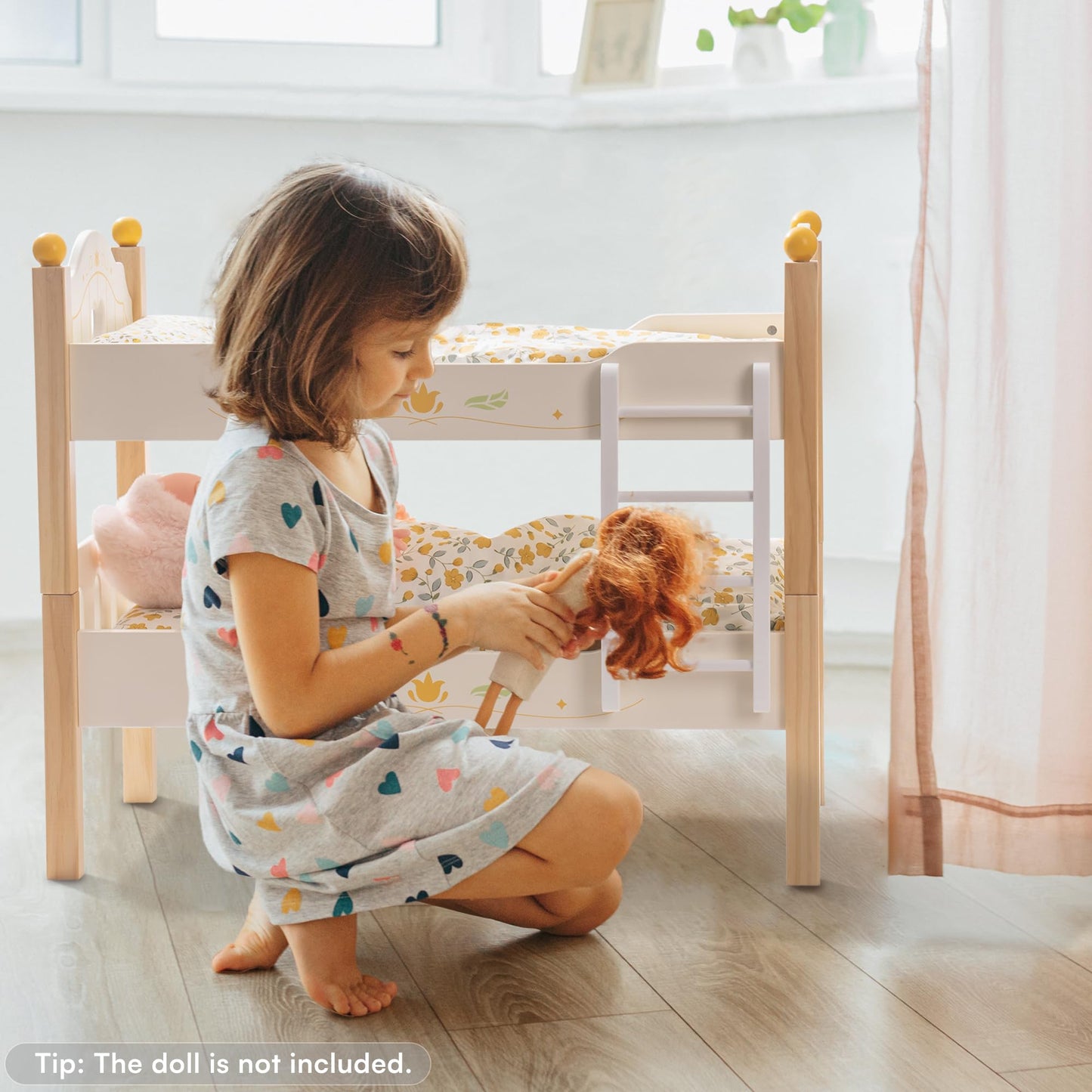 ROBOTIME Doll Bunk Beds for 18 Inch Dolls