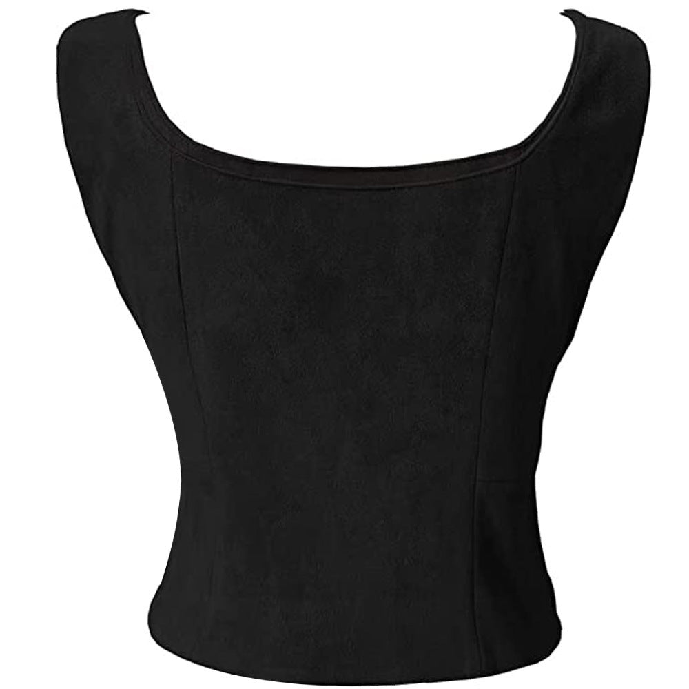 Black Suede Vest Halloween Costume