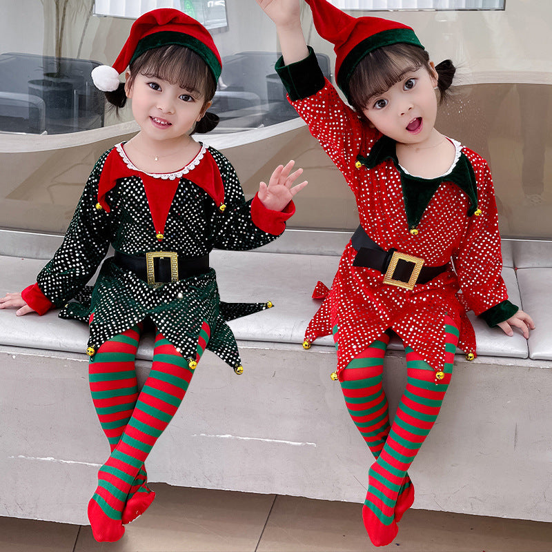 Girls Elf Christmas Costume